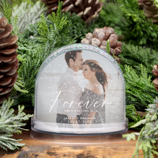 Forever has a nice ring Photo Engagement Modern  Schneekugeln (Winter)