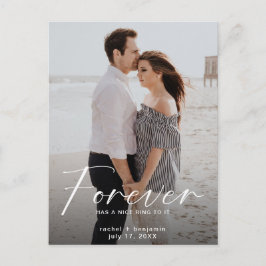 Forever hat ein schönes Ring Foto Verlobung Modern Ankündigungspostkarte