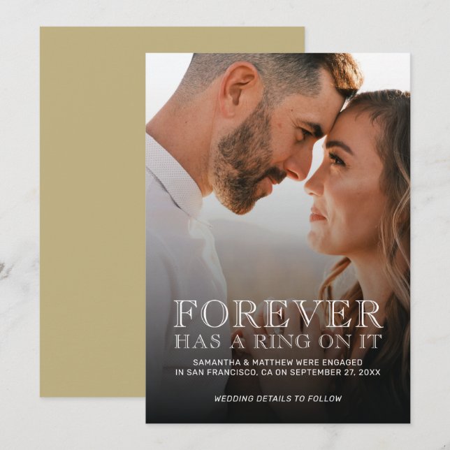Forever hat einen Ring auf der Verlobung Ankündigu Einladung (Vorne/Hinten)