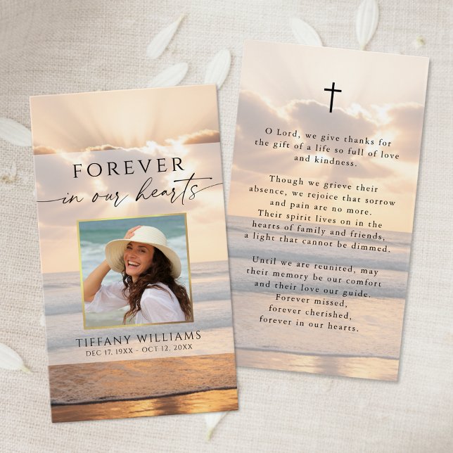 Forever Hearts Beach Sunset Photo Cross Prayer (Von Creator hochgeladen)