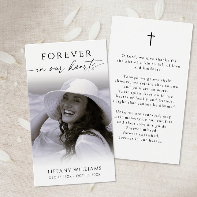 Forever Hearts Cross Memorial Prayer Card (Von Creator hochgeladen)