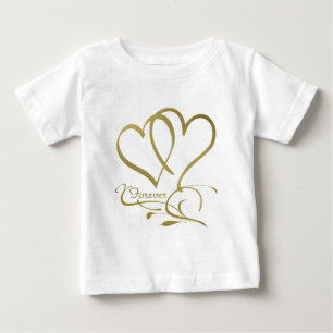 Forever Hearts Gold bearbeitbare Hintergrundfarben Baby T-shirt