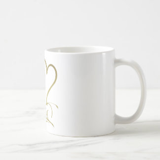 Forever Hearts Gold bearbeitbare Hintergrundfarben Kaffeetasse