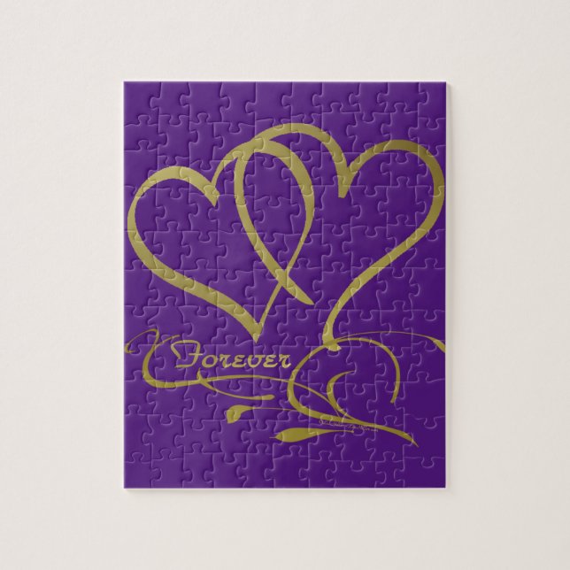Forever Hearts Gold editierbare Hintergrundfarben (Vertikal)