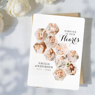 Forever Hearts Memorial Modern 10 Fotos Card