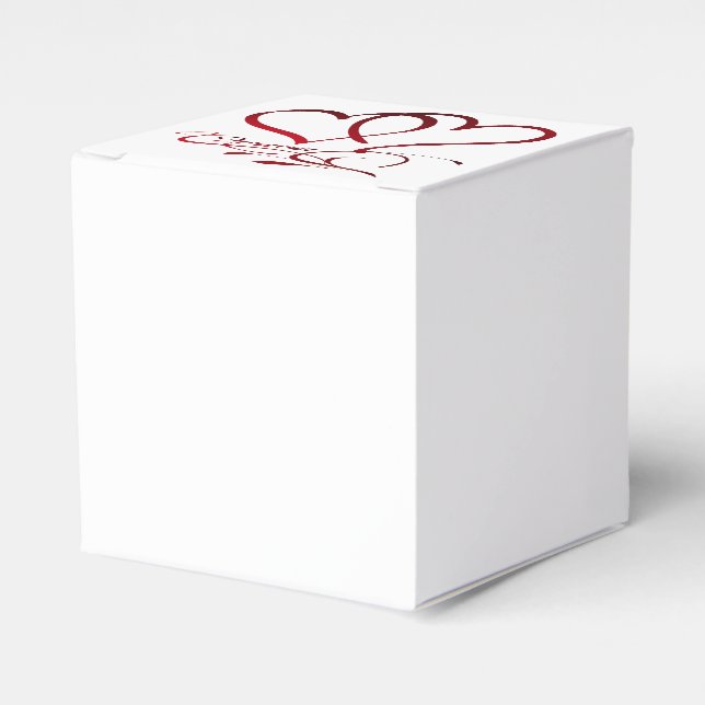 Forever Hearts Red on White Geschenkschachtel (Vorderseite)
