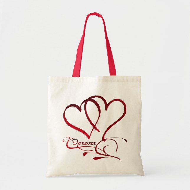 Forever Hearts Red on White Tragetasche (Vorne)