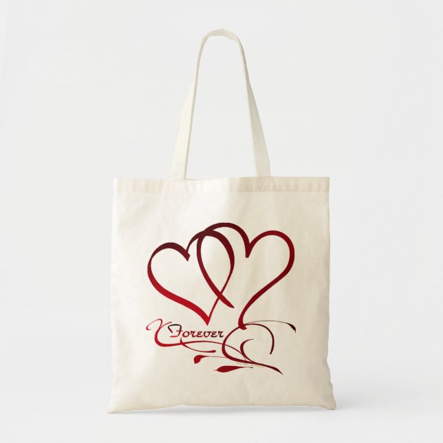 Forever Hearts Red on White Tragetasche (Vorne)