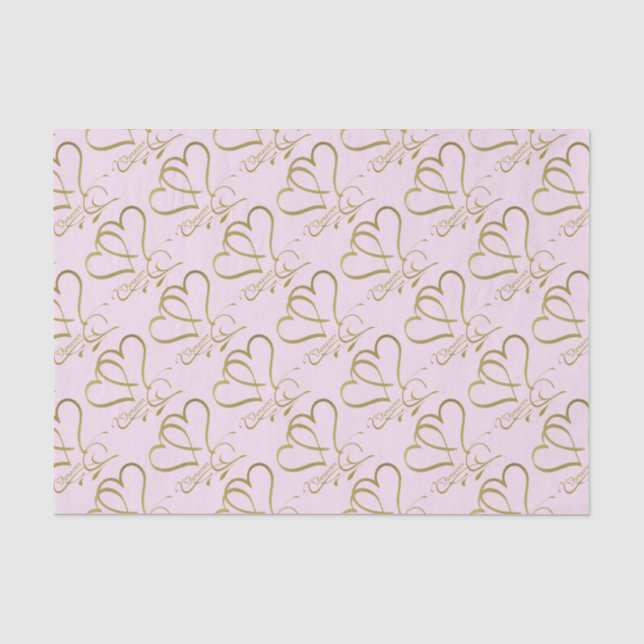Forever Hört Gold auf Rosa Seidenpapier (Vorderseite)