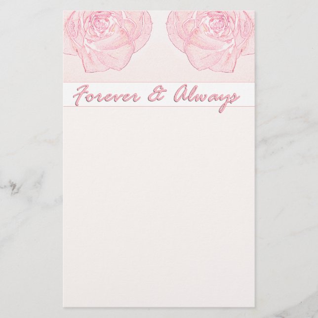 Forever & Immer Rose Briefpapier (Vorderseite)
