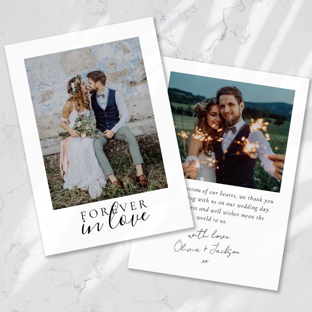 Forever in der Liebe Kalligrafie Hochzeitsszenario Dankeskarte (Von Creator hochgeladen)