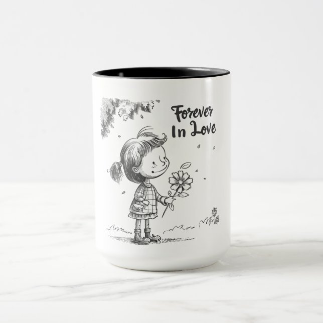 "Forever in Liebe" Daisy Sketch Tasse (Zentrum)