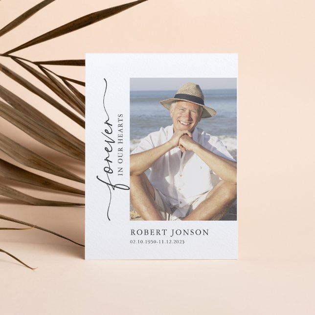 Forever In our Heart Funeral Memorial Prayer Card (Créateur téléchargé)