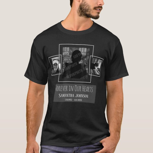 Forever in Our Hearts 3 Foto Remebrance T - Shirt (Vorderseite)