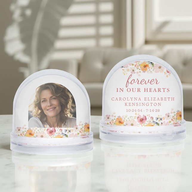 Forever in Our Hearts Fleur sauvage Photo (Forever in Our Hearts Wildflower Memorial Photo Snow Globe)