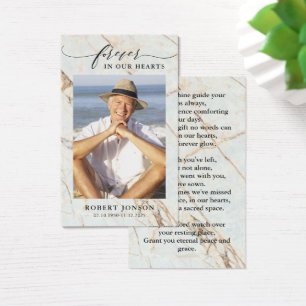 Forever In our Hearts Funeral Memorial Prayer Card