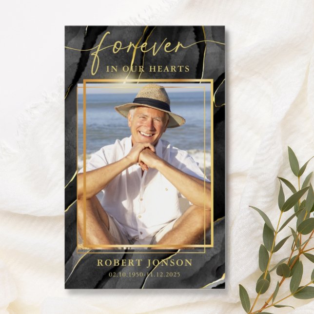 Forever In our Hearts Funeral Memorial Prayer Card (Créateur téléchargé)