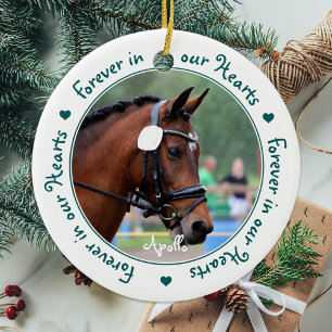 Forever in our Hearts Green Horse Pet Memorial Keramik Ornament