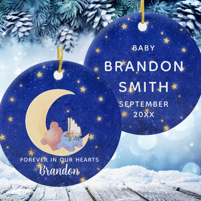 Forever In Our Hearts Memorial Baby Boy Christmas Keramik Ornament (Forever In Our Hearts Memorial Baby Boy Christmas Ceramic Ornament
)