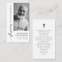Forever in Our Hearts Memorial Prayer Card