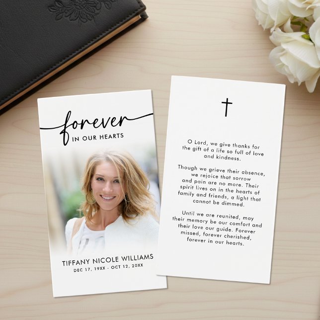 Forever in Our Hearts Memorial Prayer Cards (Von Creator hochgeladen)