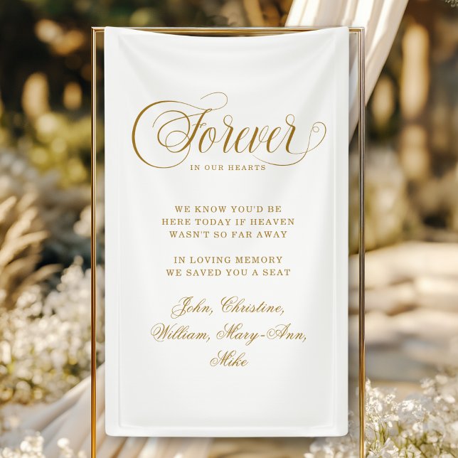 Forever In Our Hearts- Memorial White Banner (Forever In Our Hearts- Memorial White Banner)