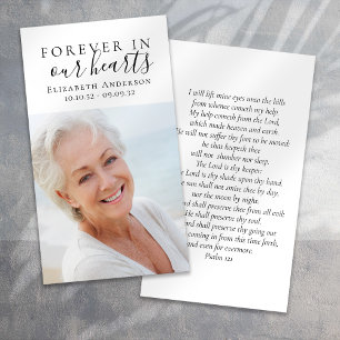 Forever in Our Hearts Photo Funeral Prayer Card