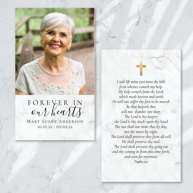 Forever in Our Hearts Photo Funeral Prayer Card (Créateur téléchargé)