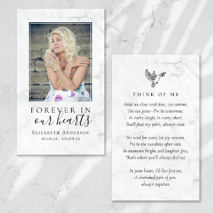 Forever in Our Hearts Photo Funeral Prayer Card