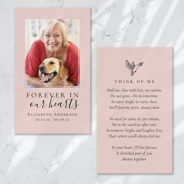 Forever in Our Hearts Photo Funeral Prayer Card (Créateur téléchargé)