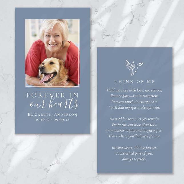 Forever in Our Hearts Photo Funeral Prayer Card (Créateur téléchargé)