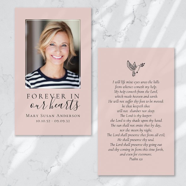 Forever in Our Hearts Photo Funeral Prayer Card (Créateur téléchargé)