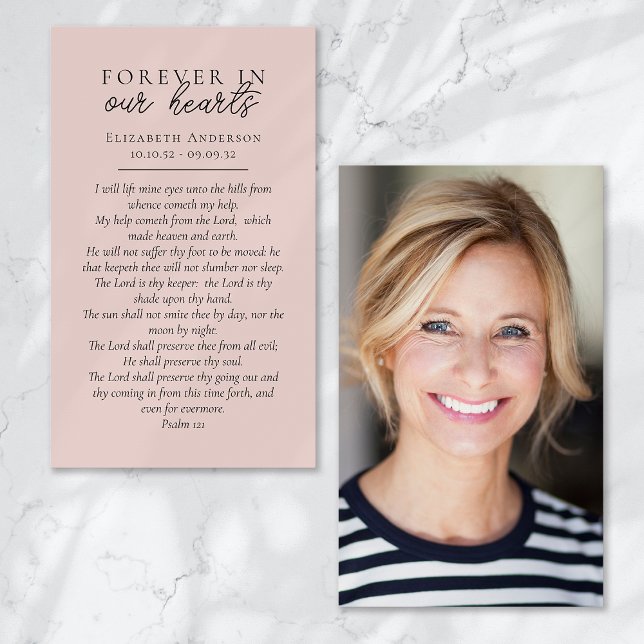 Forever in Our Hearts Photo Funeral Prayer Card (Créateur téléchargé)
