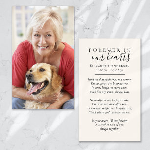 Forever in Our Hearts Photo Funeral Prayer Card