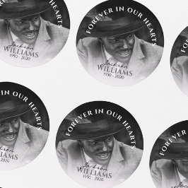 Forever In Our Hearts | Photo Memorial Funeral Runder Aufkleber