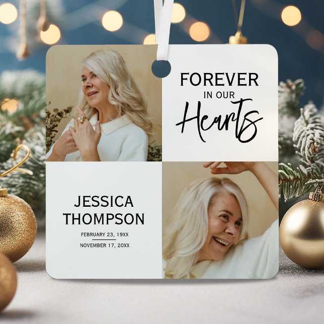Forever in unserem Hearts 4Foto Memorial Ornament Aus Metall (Von Creator hochgeladen)