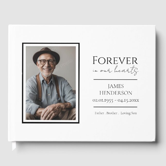 Forever in unserem Hearts Foto Memorial Gästebuch (Vorderseite)