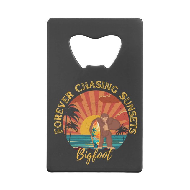 Forever Jagd Sonnenuntergänge Bigfoot Surfen Schwa Geldbeutel Flaschenöffner (Vorderseite)