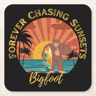 Forever Jagd Sonnenuntergänge Bigfoot Surfen Schwa Rechteckiger Pappuntersetzer