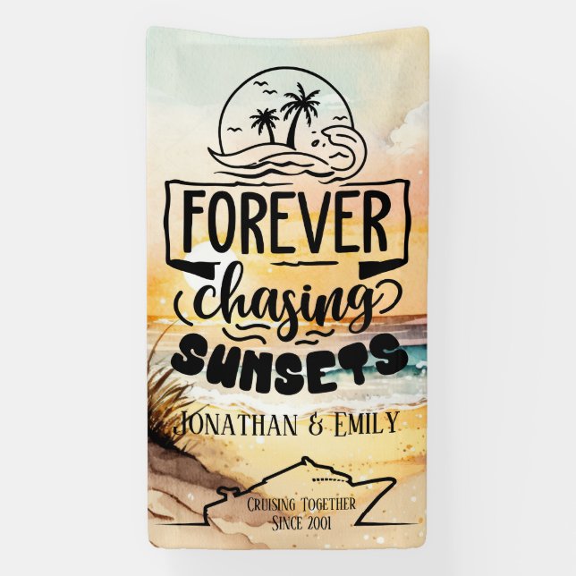 Forever Jagd Sonnenuntergänge Paare Kreuzfahrt Banner (Vertikal)