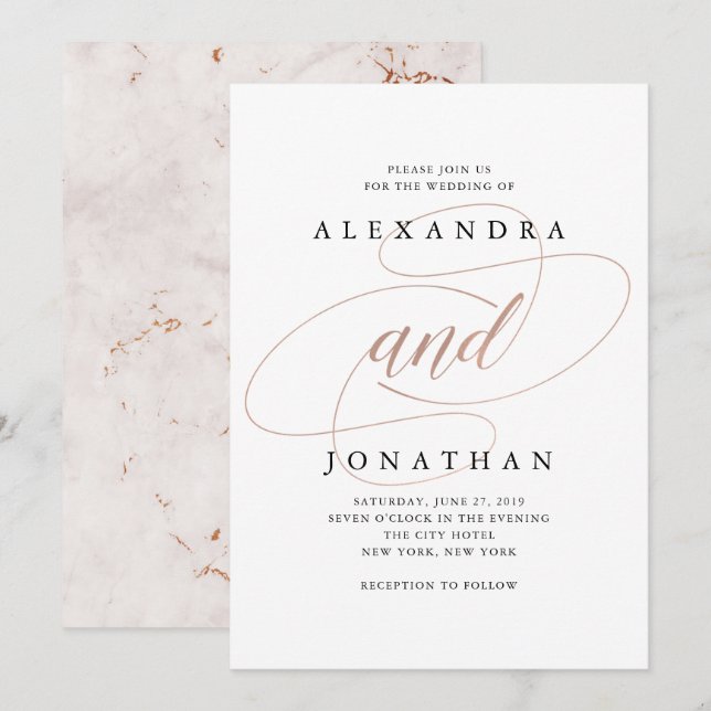 Forever joint | Invitation de mariage élégante (Devant / Derrière)