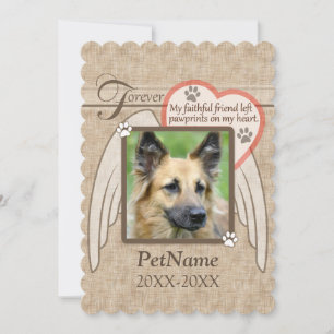 Forever Love Angel Wings Pet Beileid Custom Karte