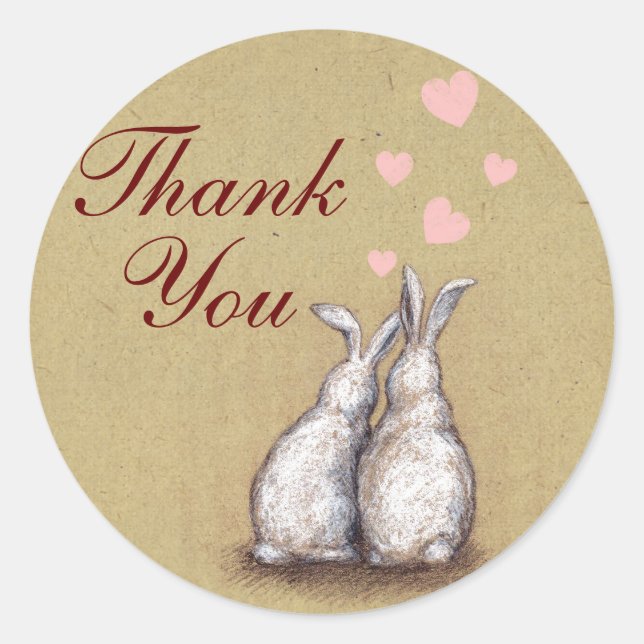 Forever Love Bunnies Danke, Aufkleber 2 (Vorderseite)