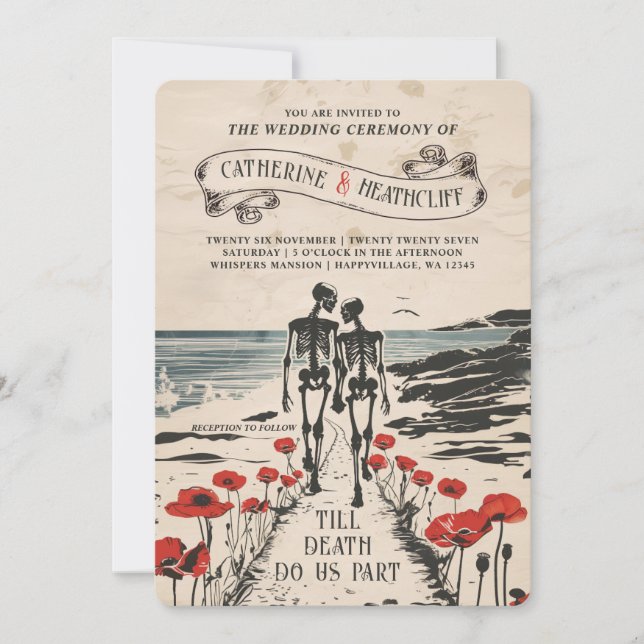 Forever Love by the Sea Wedding Invitation Einladung (Vorderseite)