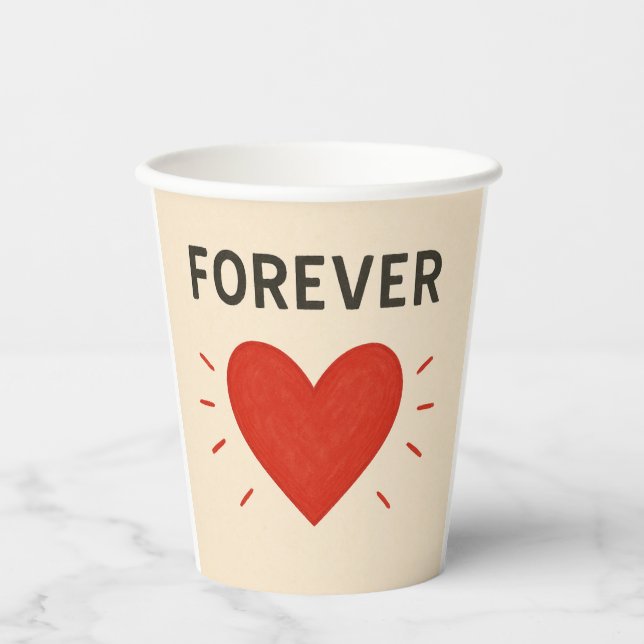 Forever Love Cup Pappbecher (Vorderseite)