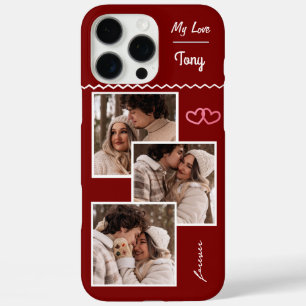 Forever Love: Custom 3-Foto Collage iPhone 16 Pro Max Hülle