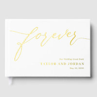 Forever Love Editable Color Foil Gästebuch