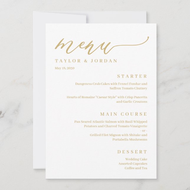 Forever Love EDITABLE COLOR Wedding Menu Card Einladung (Vorderseite)