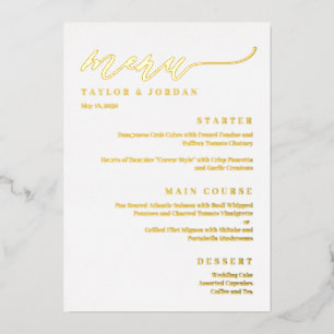 Forever Love FOIL Modern Mariage Carte Menu