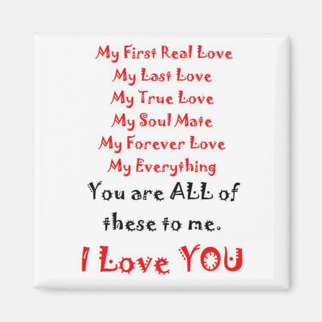 Forever Love Gedicht Magnet (Vorne)